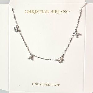 Christian Siriano Mama Necklace Silver Plate CZ Mother's Day Gift for Mom New
